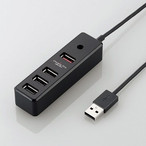 GR USBnu U2HS-T201SBK ELECOM 2Ao̓|[g 4|[g